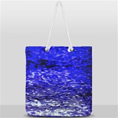 Blue Waves Flow Series 1 Full Print Rope Handle Tote (large) by DimitriosArt