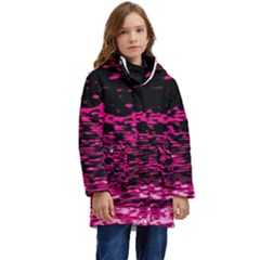 Rose Waves Flow Series 1 Kid s Hooded Longline Puffer Jacket by DimitriosArt