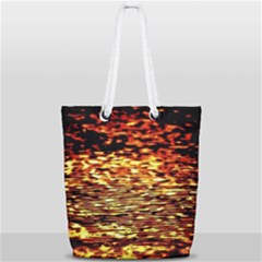 Yellow Waves Flow Series 1 Full Print Rope Handle Tote (small) by DimitriosArt