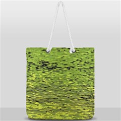 Green Waves Flow Series 1 Full Print Rope Handle Tote (large) by DimitriosArt