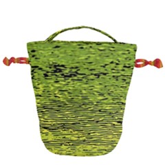 Green Waves Flow Series 1 Drawstring Bucket Bag by DimitriosArt