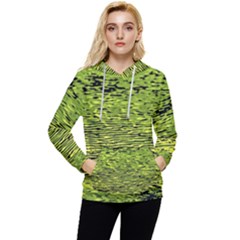 Green Waves Flow Series 1 Women s Lightweight Drawstring Hoodie by DimitriosArt