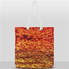 Red Waves Flow Series 2 Full Print Rope Handle Tote (large) by DimitriosArt