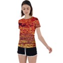 Red Waves Flow Series 2 Back Circle Cutout Sports Tee View1