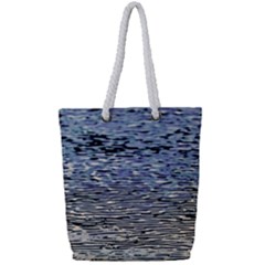 Silver Waves Flow Series 1 Full Print Rope Handle Tote (small) by DimitriosArt