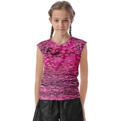 Pink  Waves Flow Series 1 Kids  Raglan Cap Sleeve Tee by DimitriosArt