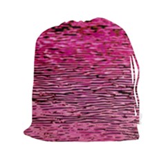 Pink  Waves Flow Series 1 Drawstring Pouch (2xl) by DimitriosArt