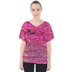 Pink  Waves Flow Series 1 V-neck Dolman Drape Top by DimitriosArt