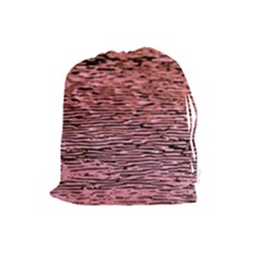 Pink  Waves Flow Series 2 Drawstring Pouch (large) by DimitriosArt