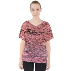 Pink  Waves Flow Series 2 V-neck Dolman Drape Top by DimitriosArt