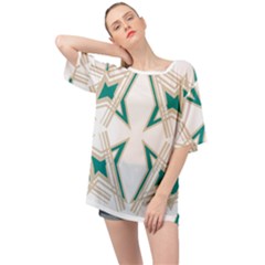 Abstract Pattern Geometric Backgrounds   Oversized Chiffon Top by Eskimos