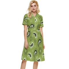 Floral Pattern Paisley Style Paisley Print   Button Top Knee Length Dress by Eskimos