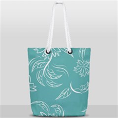 Folk Flowers Print Floral Pattern Ethnic Art Full Print Rope Handle Tote (small) by Eskimos