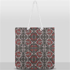 Floral Folk Damask Pattern Fantasy Flowers Floral Geometric Fantasy Full Print Rope Handle Tote (large) by Eskimos