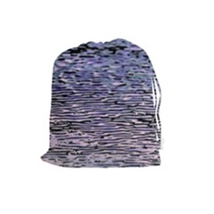 Silver Waves Flow Series 2 Drawstring Pouch (large) by DimitriosArt