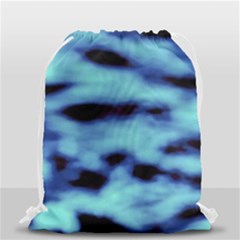 Blue Waves Flow Series 4 Drawstring Bag (small) by DimitriosArt