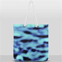 Blue Waves Flow Series 4 Full Print Rope Handle Tote (large) by DimitriosArt