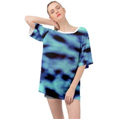 Blue Waves Flow Series 4 Oversized Chiffon Top by DimitriosArt