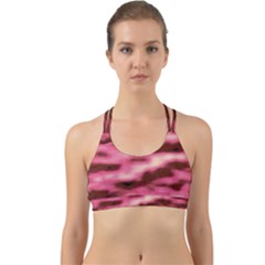 Pink  Waves Flow Series 6 Back Web Sports Bra by DimitriosArt