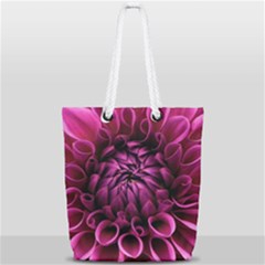 Dahlia-flower-purple-dahlia-petals Full Print Rope Handle Tote (small) by Sapixe
