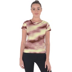 Pink  Waves Flow Series 8 Short Sleeve Sports Top  by DimitriosArt