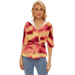 Red Waves Flow Series 3 Lightweight Drawstring Hooded Top by DimitriosArt