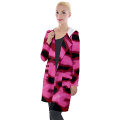 Pink  Waves Flow Series 9 Hooded Pocket Cardigan by DimitriosArt