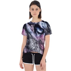 Watercolor Girl Open Back Sport Tee by MRNStudios