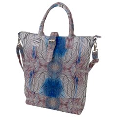 Mixed Media Art Buckle Top Tote Bag by kaleidomarblingart