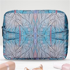 Blue Repeats I Make Up Pouch (large) by kaleidomarblingart