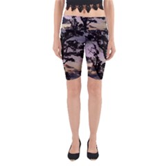 Sunset Coastal Park Landscape, Montevideo Uruguay Yoga Cropped Leggings by dflcprintsclothing