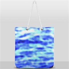Blue Waves Flow Series 5 Full Print Rope Handle Tote (large) by DimitriosArt