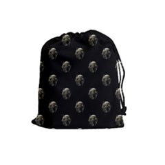Creepy Head Sculpture With Respirator Motif Pattern Drawstring Pouch (large) by dflcprintsclothing