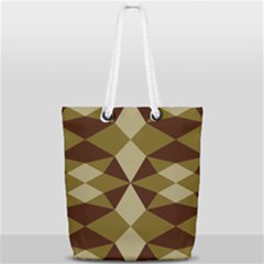 Abstract Pattern Geometric Backgrounds   Full Print Rope Handle Tote (small) by Eskimos