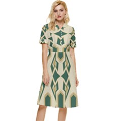 Abstract Pattern Geometric Backgrounds   Button Top Knee Length Dress by Eskimos