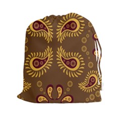 Floral Pattern Paisley Style Paisley Print  Doodle Background Drawstring Pouch (2xl) by Eskimos