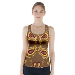 Floral Pattern Paisley Style Paisley Print  Doodle Background Racer Back Sports Top by Eskimos