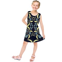 Floral Folk Damask Pattern Fantasy Flowers  Kids  Tunic Dress by Eskimos
