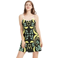Floral Folk Damask Pattern Fantasy Flowers  Summer Frill Dress by Eskimos