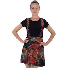 Fractal Velvet Suspender Skater Skirt by Sparkle