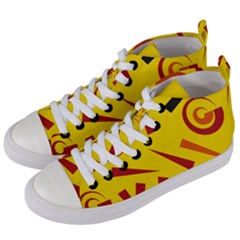 Abstract Pattern Geometric Backgrounds   Women s Mid-top Canvas Sneakers by Eskimos