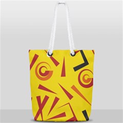 Abstract Pattern Geometric Backgrounds   Full Print Rope Handle Tote (small) by Eskimos