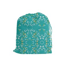 Abstract Pattern Geometric Backgrounds   Drawstring Pouch (large) by Eskimos