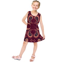 Floral Pattern Paisley Style Paisley Print  Doodle Background Kids  Tunic Dress by Eskimos