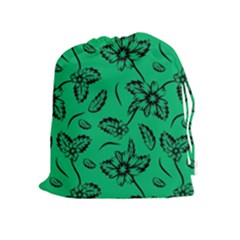 Folk Flowers Print Floral Pattern Ethnic Art Drawstring Pouch (xl) by Eskimos