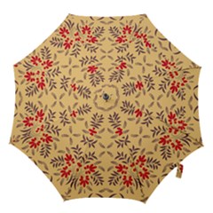 Floral Folk Damask Pattern Fantasy Flowers Floral Geometric Fantasy Hook Handle Umbrellas (large) by Eskimos