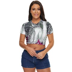 Broadcaster Side Button Cropped Tee by MRNStudios
