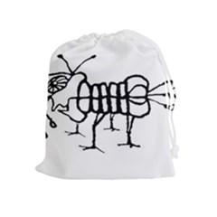 Fantasy Weird Insect Drawing Drawstring Pouch (xl) by dflcprintsclothing