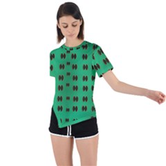 Butterflies In Fresh Green Environment Asymmetrical Short Sleeve Sports Tee by pepitasart