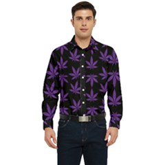 Weed Pattern Men s Long Sleeve  Shirt by Valentinaart